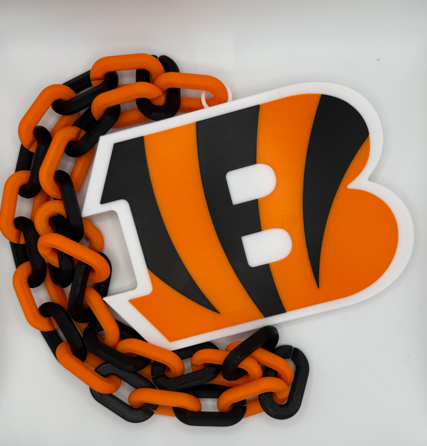 cincinnati bengalesi sovradimensionato logo catena by bill robland arte segni loghi nfl calcio 3D print model - Mito3D