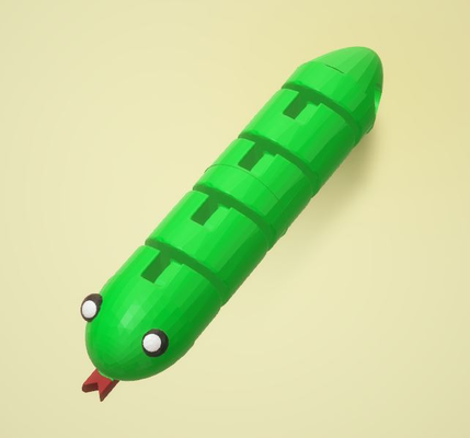 really just a snake kıpır yılan oyuncak by olle3d oyuncaklar oyunlar karakterler mafsallı eğlence hediye evli noel xmas2023 anahtarlık 3d print model - Mito3D