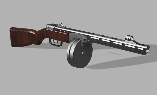 ppsh 3 prop by mats3dprints props & cosplays replica weapon cosplay ww2 ww1 war military russian moscow guns toys arms 3d print model - Mito3D