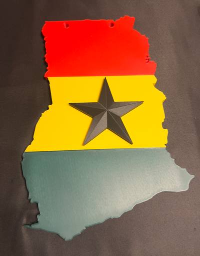 ghana wall plaque by ghengisahn art signs & logos country africa 3d print model - Mito3D