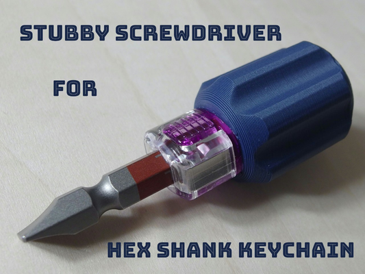 stubby screwdriver hex shank keychain by misosiru tools hand 3d print model - Mito3D