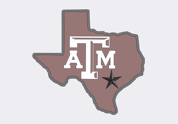 texas aggies frontière by ghengisahn art panneaux logos am etat logo université football seul étoile 3d print model - Mito3D