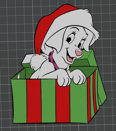 dalmatiner weihnachten ams bereit by ben kunst 2d süss hund mehrfarben 3d print model - Mito3D