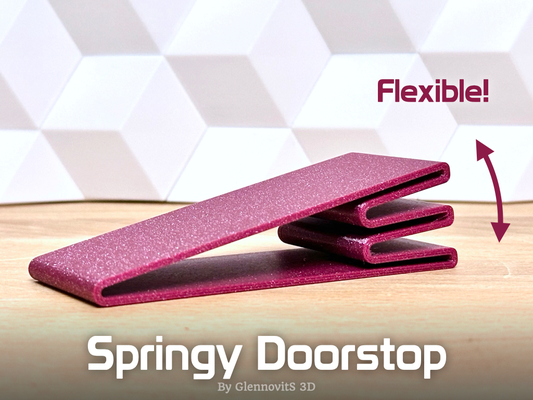 springy doorstop flexible in multiple sizes by glennovits 3d household house models door stop doorstopper quick easy fast print vasemode flexi spring home workshop office garage infill practical flex simple customizable 3d print model - Mito3D