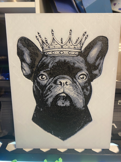 french bulldog crown hueforge by shortytheone art 2d hue forge hueforged frenchbulldog 3d print model - Mito3D