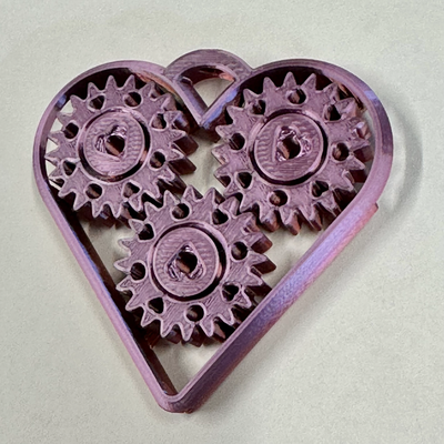 heart spin fidget - easy print in place by dr craig toys & games puzzles gears love valentine xmas decoration christmas 3d print model - Mito3D