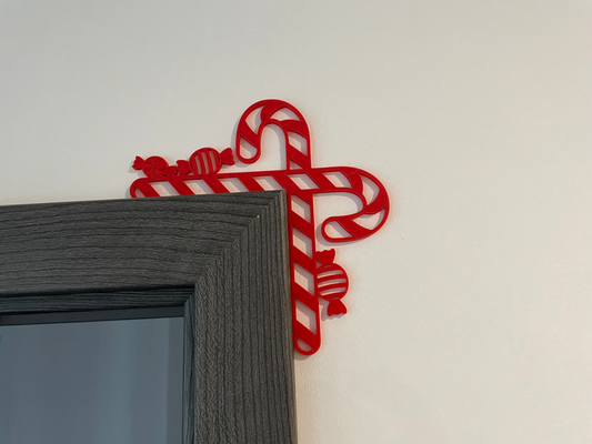 weihnachten tür trimmen süßigkeiten stöcke by krookr haushalt dekor ornament dekorativ stock 3d print model - Mito3D