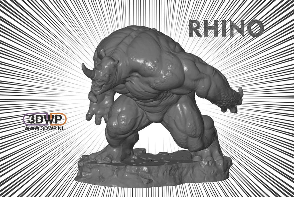 rhino statue spider-man by 3dwpnl art sculptures 3dscan figurine marvel scan sculpture spiderman 3D print model - Mito3D