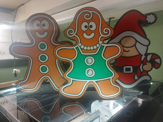 gingerbread woman 2 by lefty3d art signs & logos christmas light lightbox 3d print model - Mito3D