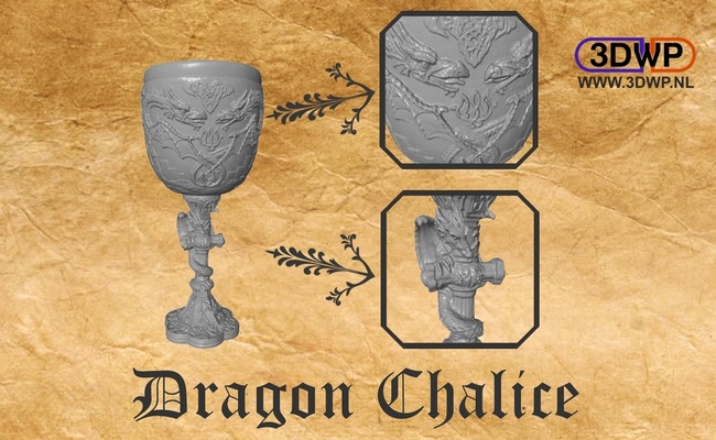 dragon chalice by 3dwpnl household decor 3dscan 3dscanner artec cup dragons gameofthrones goblet grotesque scan 3d print model - Mito3D