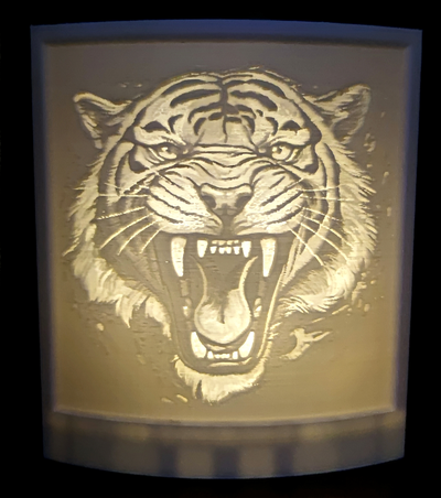 tigre litofania by arco domestico arredamento animale luce arte deco casa 3d print model - Mito3D