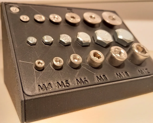 m4 m12 tornillos organizador by creativo electrónica herramientas organizadores soporte maleficio contrarrestar llave allen tornillo m6 m8 m10 nfc chip 3d print model - Mito3D