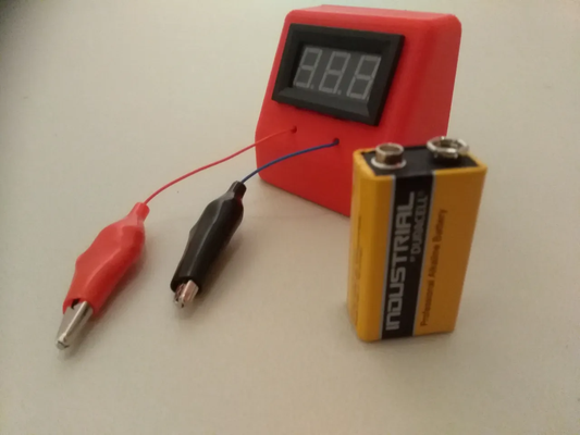 2 in 1 batteria tester volt metro by creativo elettronica passatempo fai 9volts 2in1 multimetro 3d print model - Mito3D