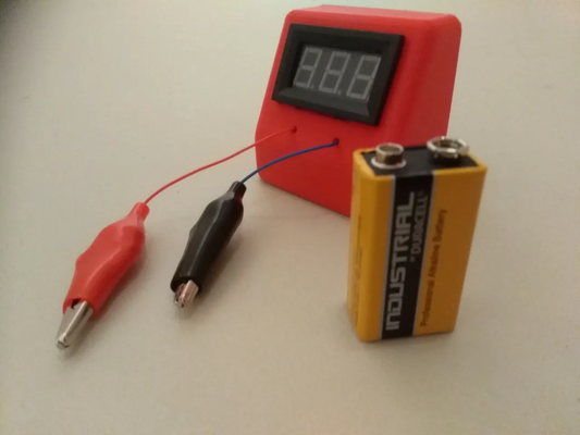 2 1 batterie prüfer volt meter by kreativ elektronik hobby diy 9volts 2in1 multimeter 3d print model - Mito3D