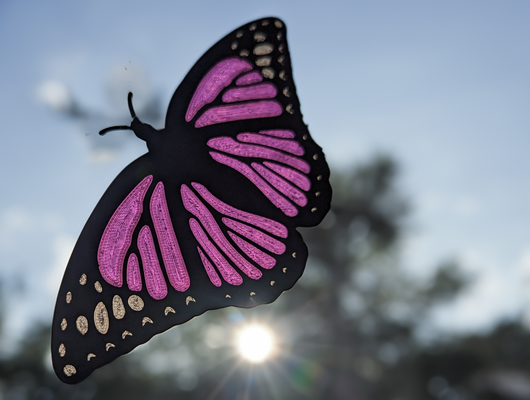 violet empereur papillon by evul machinations ménage décor transparent petg fenêtre décoration clair 3d print model - Mito3D