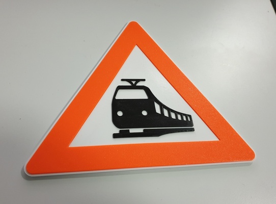 placa ferrovia cruzando by impressora farpas arte modelos schild 3d print model - Mito3D