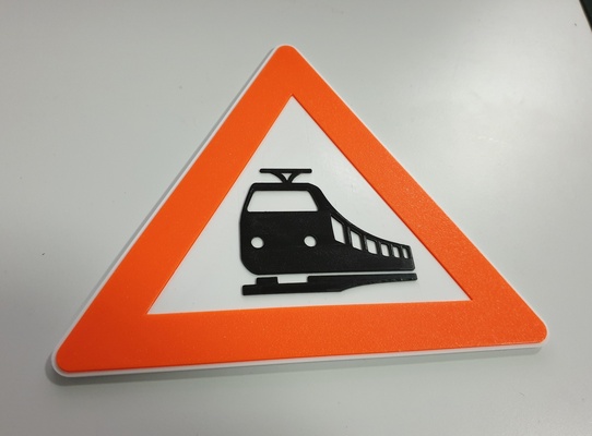 sign railroad crossing by splinterprinter art models schild 3d print model - Mito3D