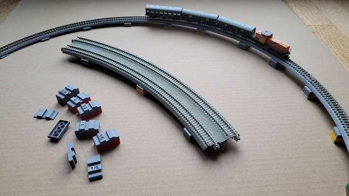 katounitrack2lego support n gauge by slanjonok pasatiempo bricolaje diy unitrack modelo tren ferrocarril nscale 3d print model - Mito3D
