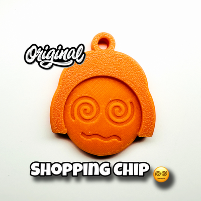 shopping chip emoji 1 euro by tiroplast 3d art coin & badges keychain cart 3d print model - Mito3D
