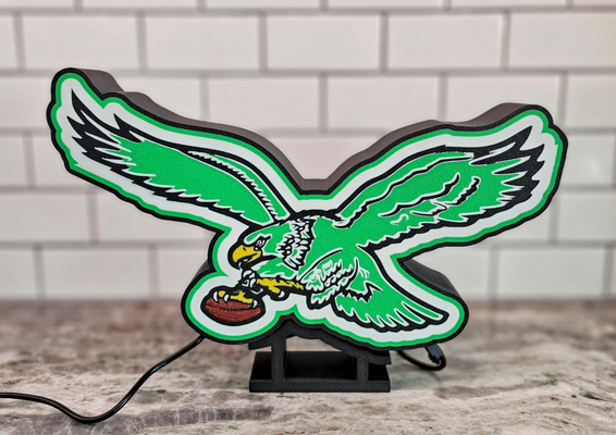 philadelphia eagles throwback light box green by chrsrbz art signs & logos 3d print model - Mito3D