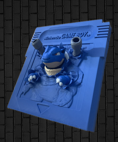 blastoise cartucho by bloxder arte sinais logotipos pokémon 3d azul edição 3d print model - Mito3D