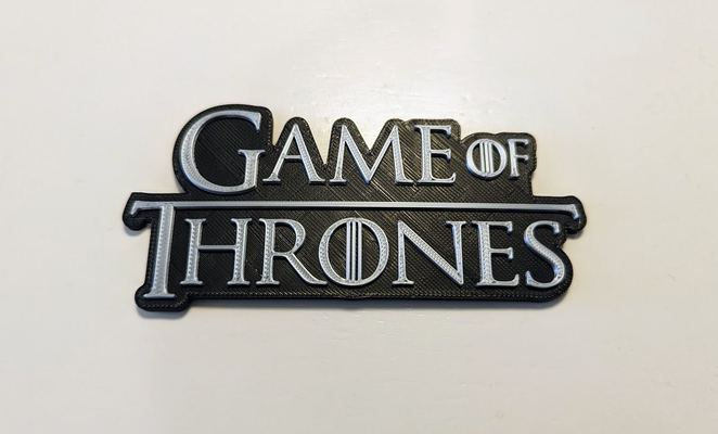 game of thrones 3d logo by jarvizar art signs & logos gameofthrones sign symbol magnet fun diy multicolor tv media entertainment throne hbo hbomax max icon 3d print model - Mito3D