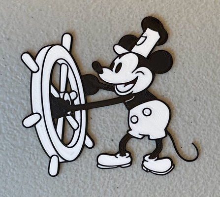 multicolor steamboat willie magnet by wotfan art 2d 3d print model - Mito3D
