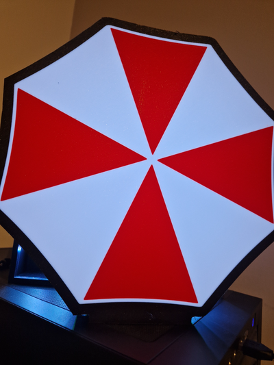 yerleşik kötü ışık kutu by 3dgifts be sanat işaretler logolar resident evil lamba t virus şemsiye 3d print model - Mito3D