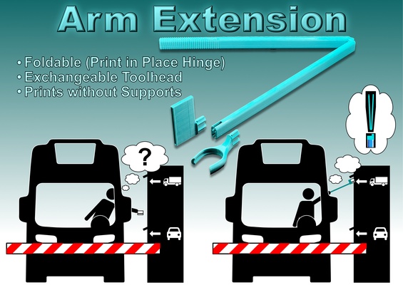 foldable arm extension exchangeable toolhead by twotone74 hobby & diy vehicles printinplace creditcard pickup camping pickuptruck van rfid rfidtag armextension campingcar 3d print model - Mito3D
