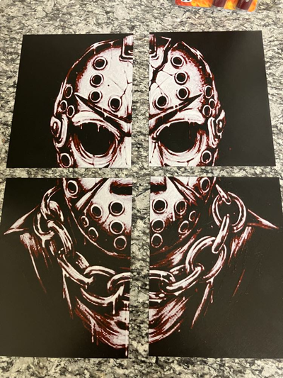 jason forge chapeaux impression grand 4 assiettes by houston713texan art 2d voorhees teinte forger 3d print model - Mito3D