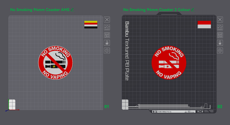 no smoking - 94mm coaster by love prints art models smoke vape vaping death cancer dead sign warning plaque accessories informative drink drinks drinkaccessory 3d print model - Mito3D