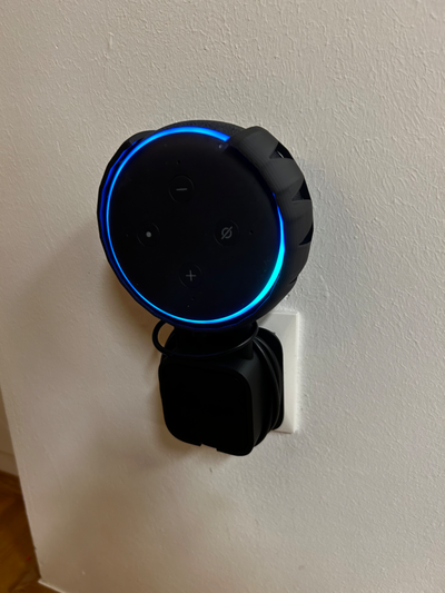 echo dot outlet bracket remixed by jr2142 hobby & diy electronics alexa echodot plug mount 3d print model - Mito3D