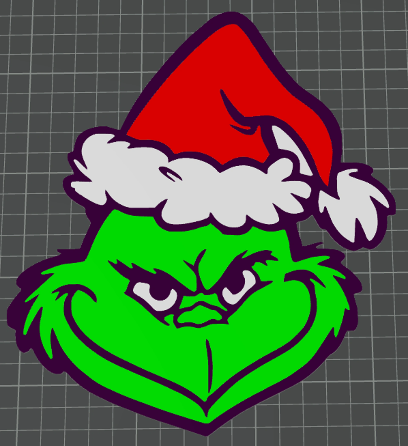 grinch ams listo by ben arte 2d navidad 3D print model - Mito3D