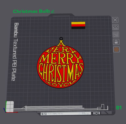 2d fröhlich weihnachten birne dekoration by wizard7741 kunst urlaub 3d print model - Mito3D