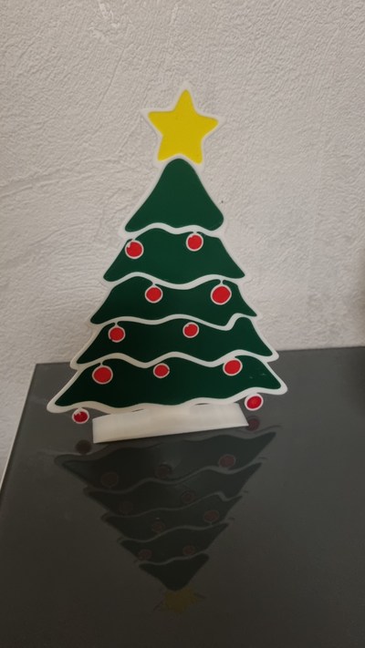 natal árvore ficar pé by denisv arte 2d alegre weihnachten decoração 3d print model - Mito3D