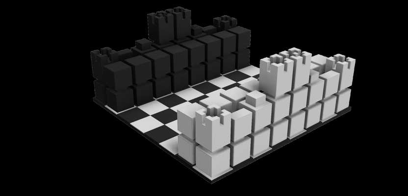 gros base échecs ensemble by impression ours jouets jeux planche jeu jeu d'échecs pièces échiquier voyage boîte voyage valise 3d print model - Mito3D