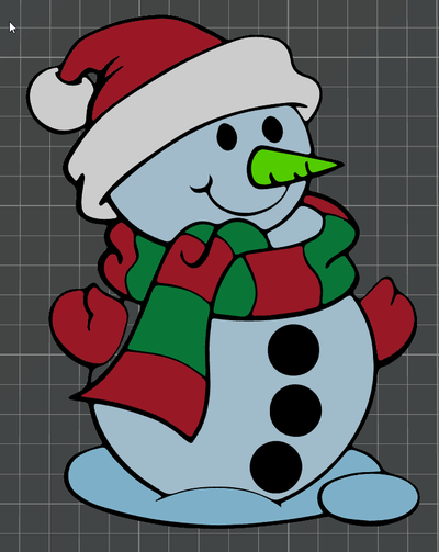 christmas snowman - ams ready by ben art 2d merry multicolour happy 3d print model - Mito3D