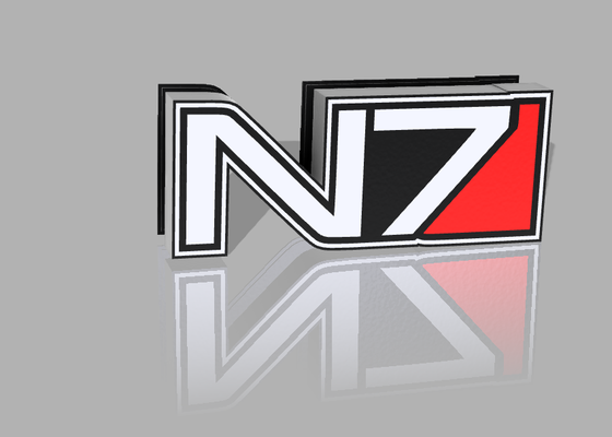 n7 spiel by make3design haushalt dekor rot weiß led 3d print model - Mito3D