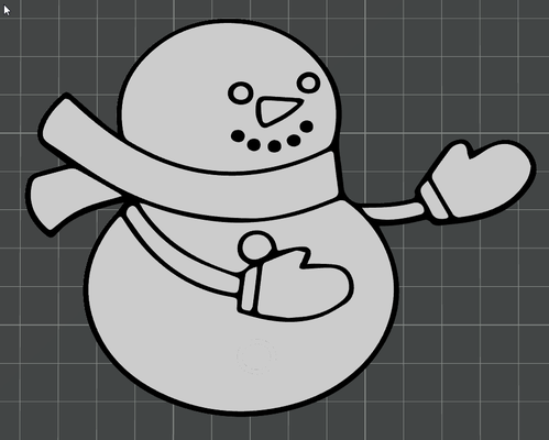 loneliest snowman on makerworld - ams ready by ben art 2d funny multicolour black white 3d print model - Mito3D