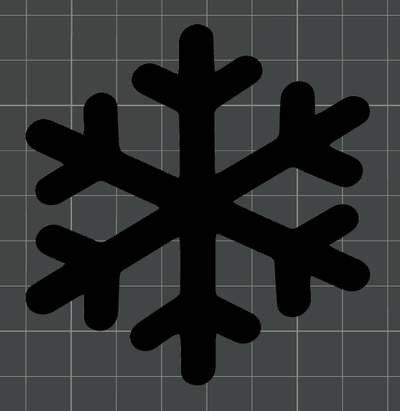 simple christmas snowflake by ben art 2d fast printing 3d print model - Mito3D