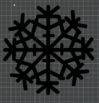 snowflake wall by ben art 2d simple christmas 3d print model - Mito3D