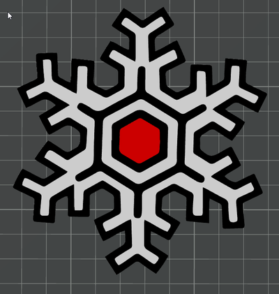 special snowflake - ams ready by ben art 2d christmas multicolour 3d print model - Mito3D