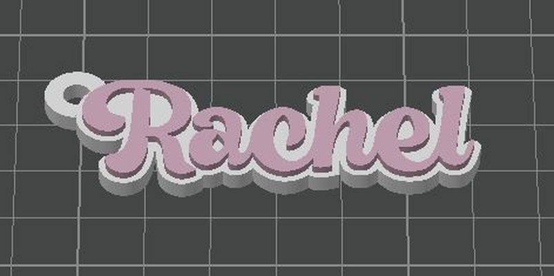 rachel keychain ams ready by roguedesigns3d fashion models keychain tag nametags 3d print model - Mito3D