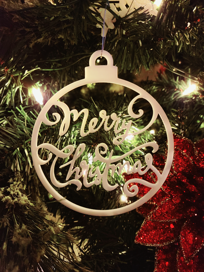 merry christmas ornament by deepsouth3dprints household decor holiday decoration tree christmaas 3d print model - Mito3D
