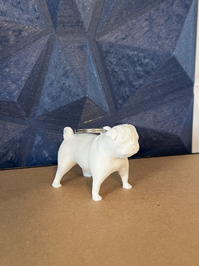 pug chaveiro remixado by lil ppj miniaturas animais cão animal 3d print model - Mito3D