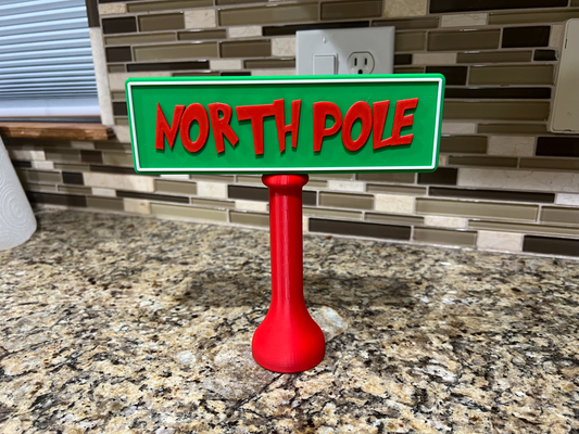 north pole sign by mkcamc household decor christmas holiday decoration easy print ams multicolor fun celebration family stand 3d print model - Mito3D