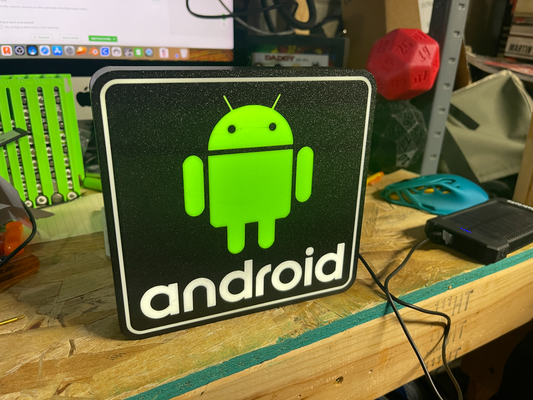 android led lamp by kylesawyer2010 art signs & logos droid ios phone ledlamp 3d print model - Mito3D