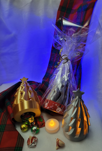 weihnachten baum teelicht geschenk by numimadosa haushalt dekor tee licht 3d print model - Mito3D