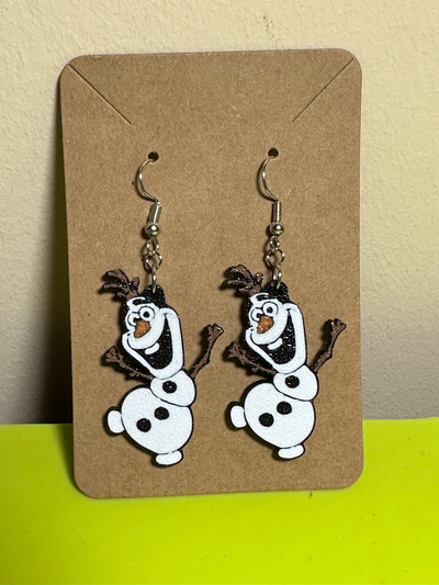 olaf earrings remixed by a-gang 3d adventures fashion frozen 3d print model - Mito3D