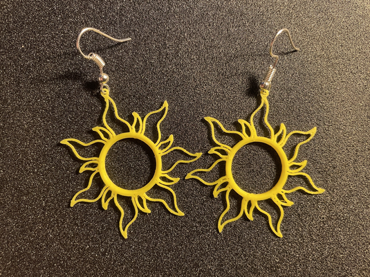 sun earrings by maximdivirgilio fashion models earring jewelry accessories summer summertime 3d print model - Mito3D